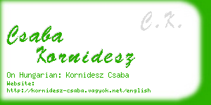 csaba kornidesz business card